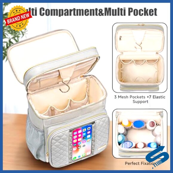 Large Hanging Travel Toiletry Bag Water Resistant Shower Caddy Dorm Essentials - Picture 5 of 7